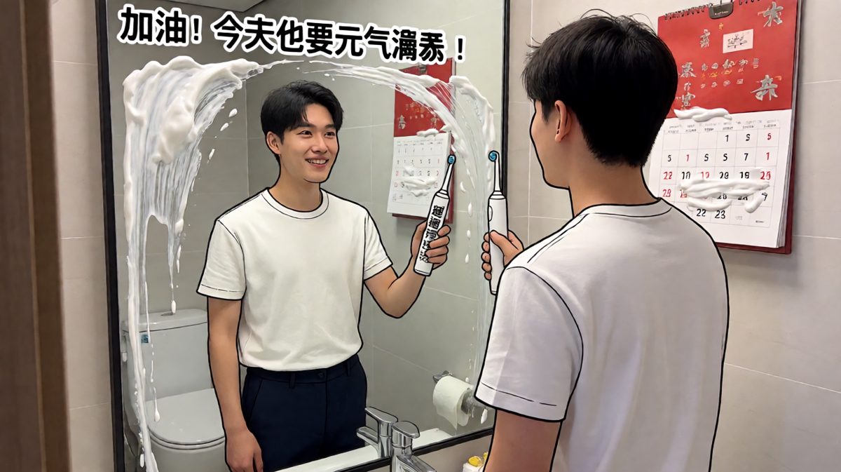 洗漱完毕，感觉自己焕然一新！