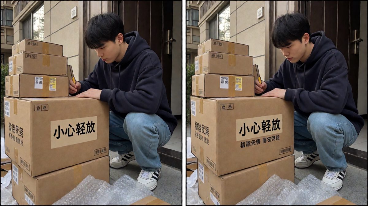 面对满院快递，慎重拆箱