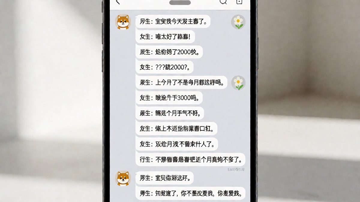 工资到账的那一刻，爱情也重新定义了一下。
