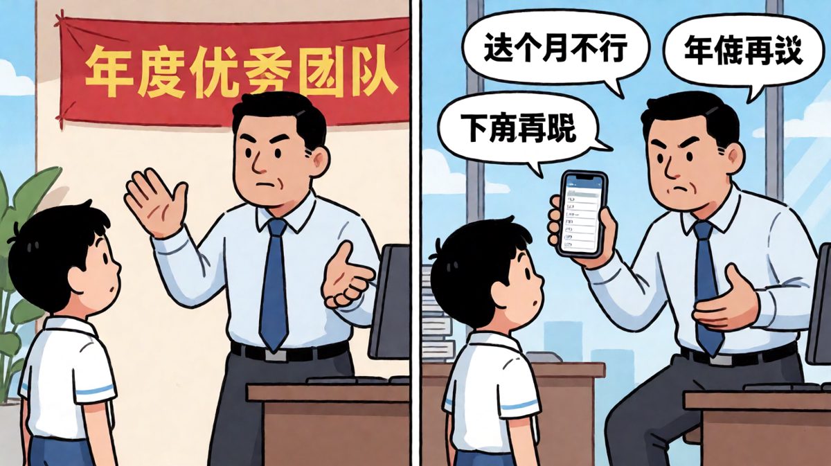 老板：这个月不行，下周再说，年底再议！
