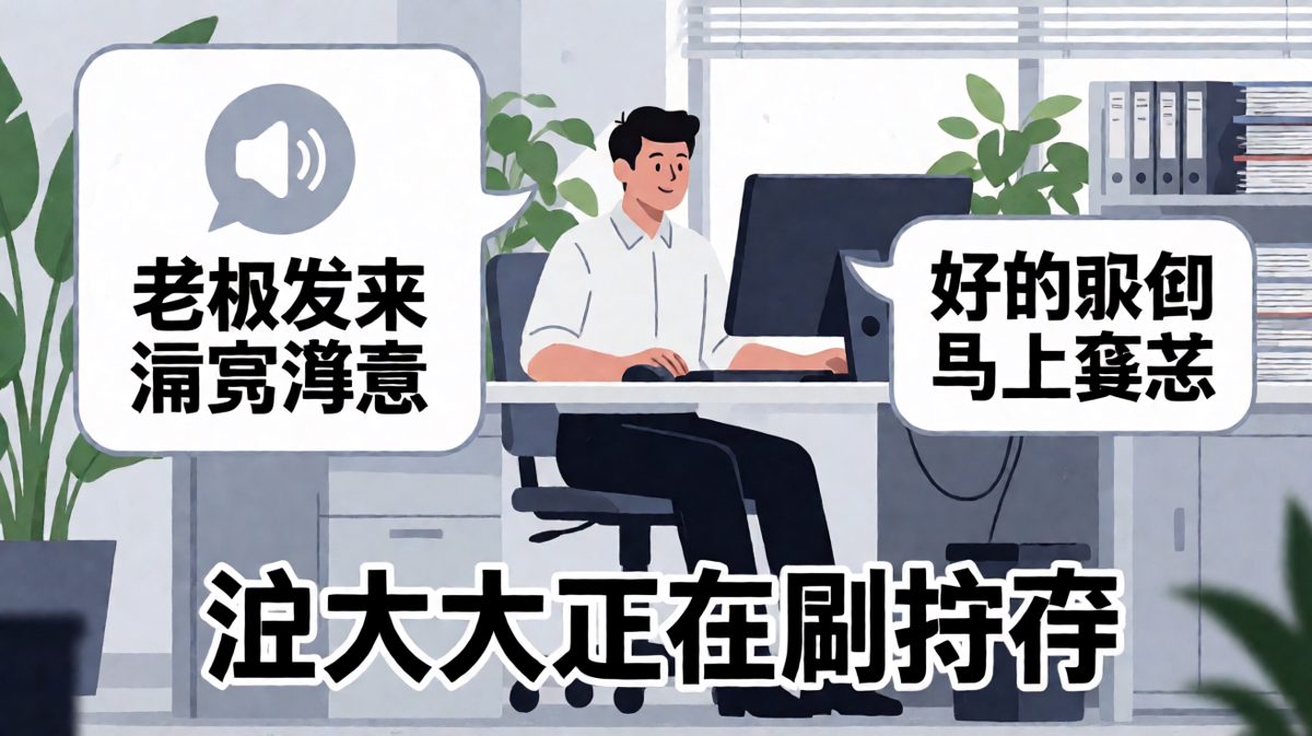 老板发消息秒回，实际上是装的，内心在摸鱼刷剧。