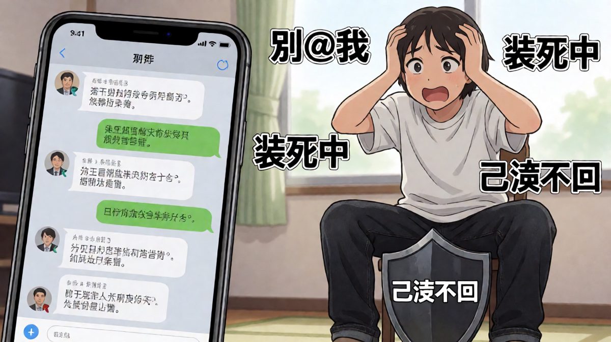 社恐人看到满屏@自己的消息，只想原地消失。