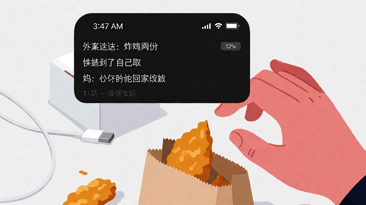 凌晨三点的外卖，是成年人最隐晦的崩溃信号。