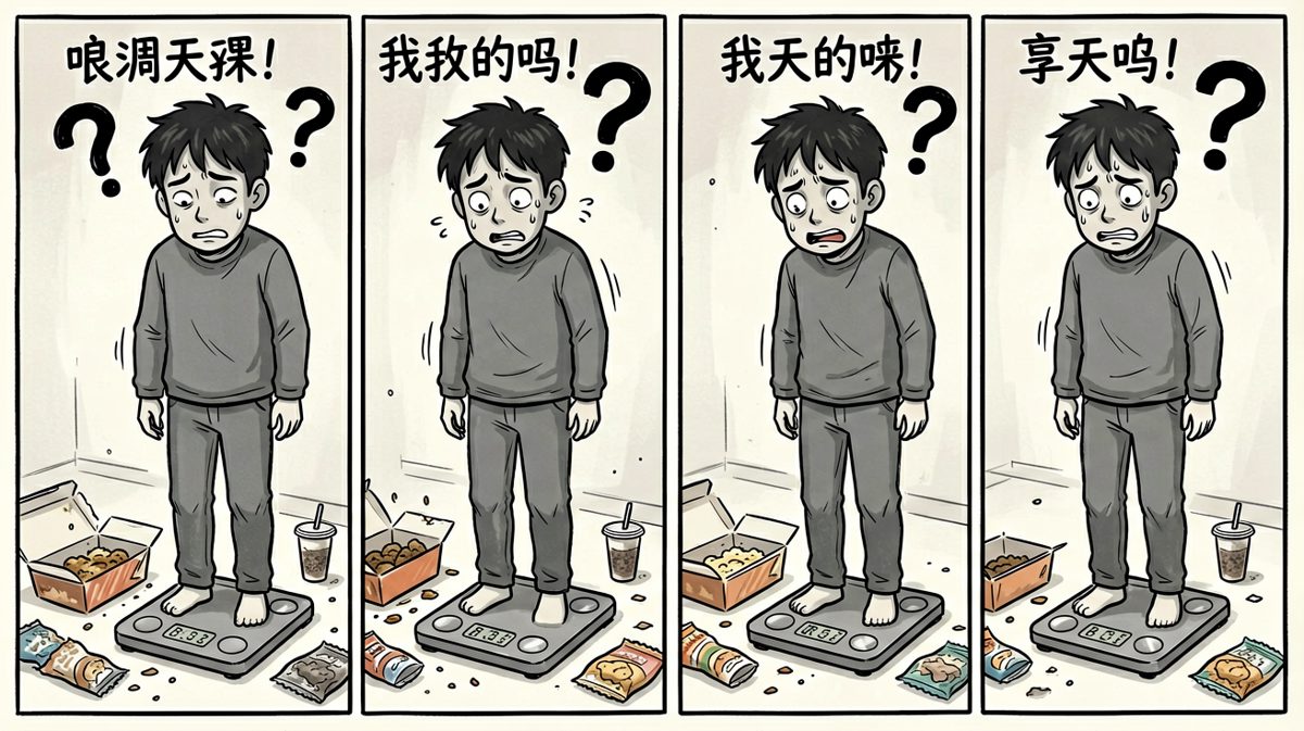 体重秤上的数字，给了我一记无情的耳光