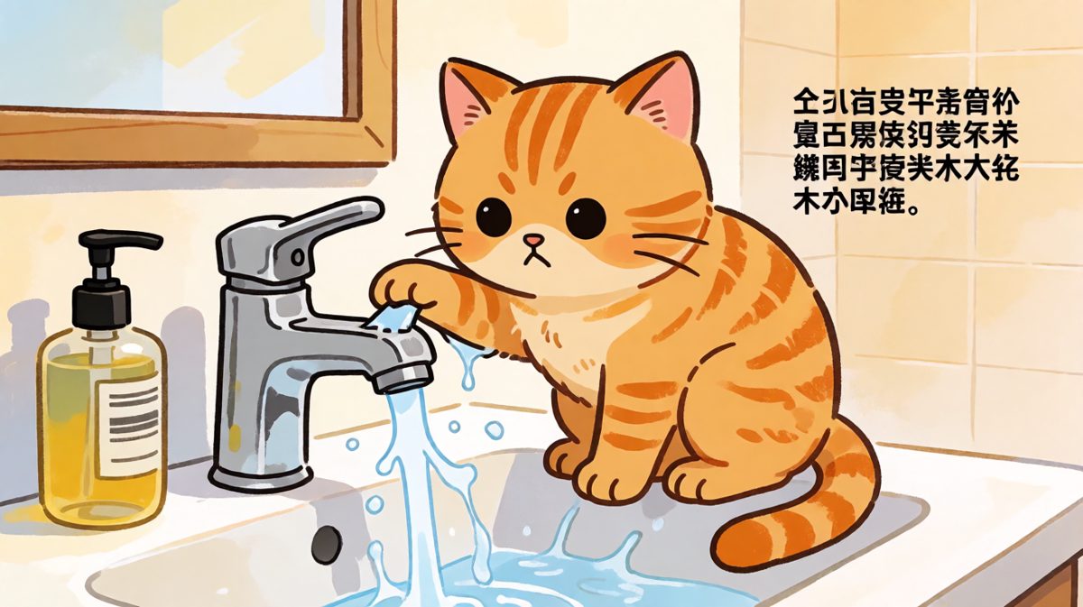 本喵这是在测试你家水龙头的质量，别打扰我工作。