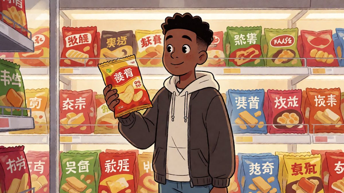 小约翰兴高采烈地走进超市准备买零食
