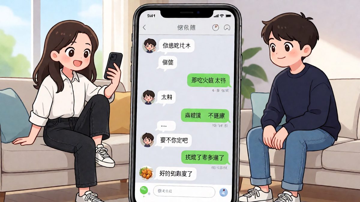 永远选'随便'的男朋友，在无数次否决后默默点了一份炸鸡，全程无对话。
