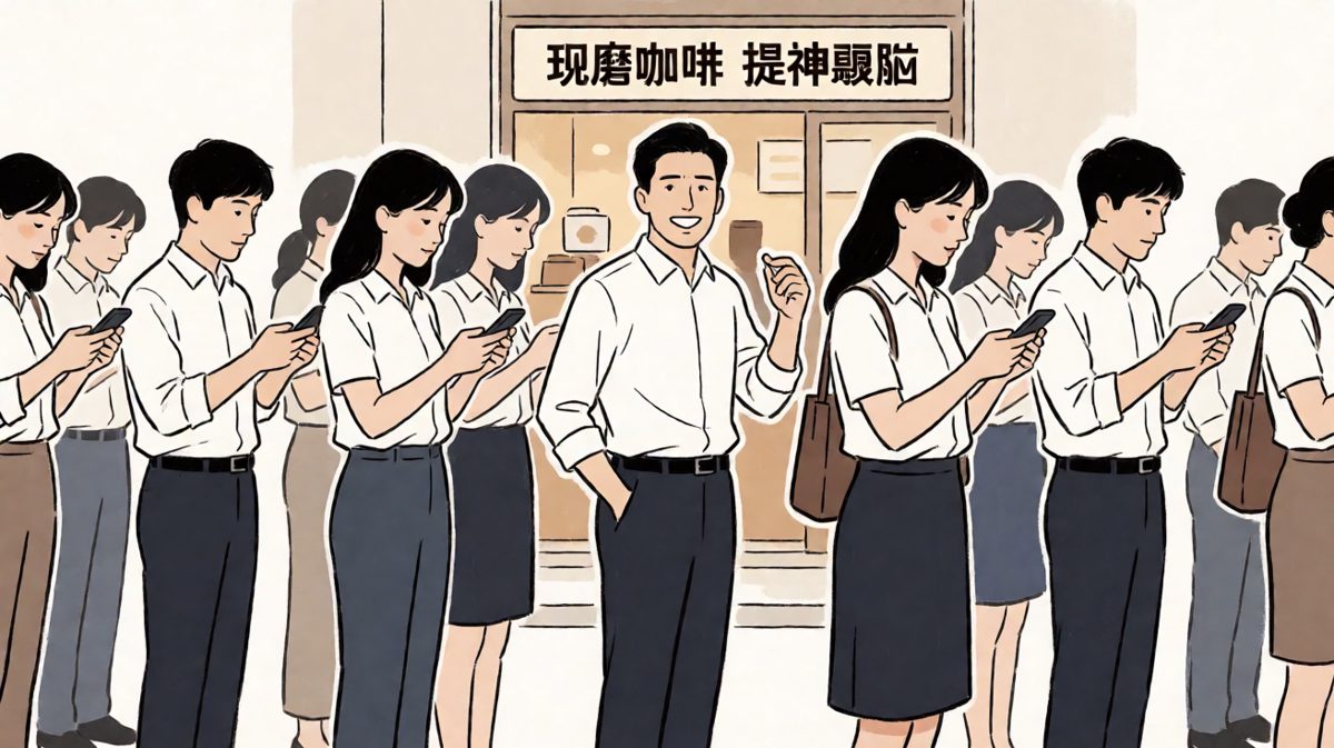 为了咖啡，排了半小时——结果忘带钱包。