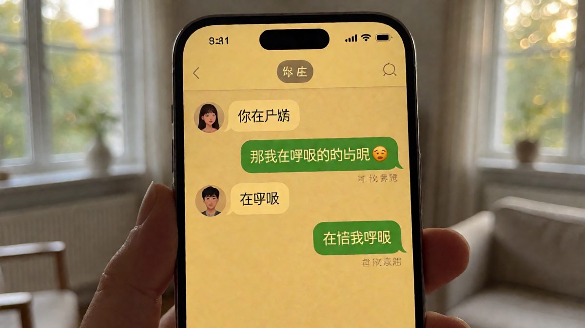你在干嘛→在呼吸→高级情话反转