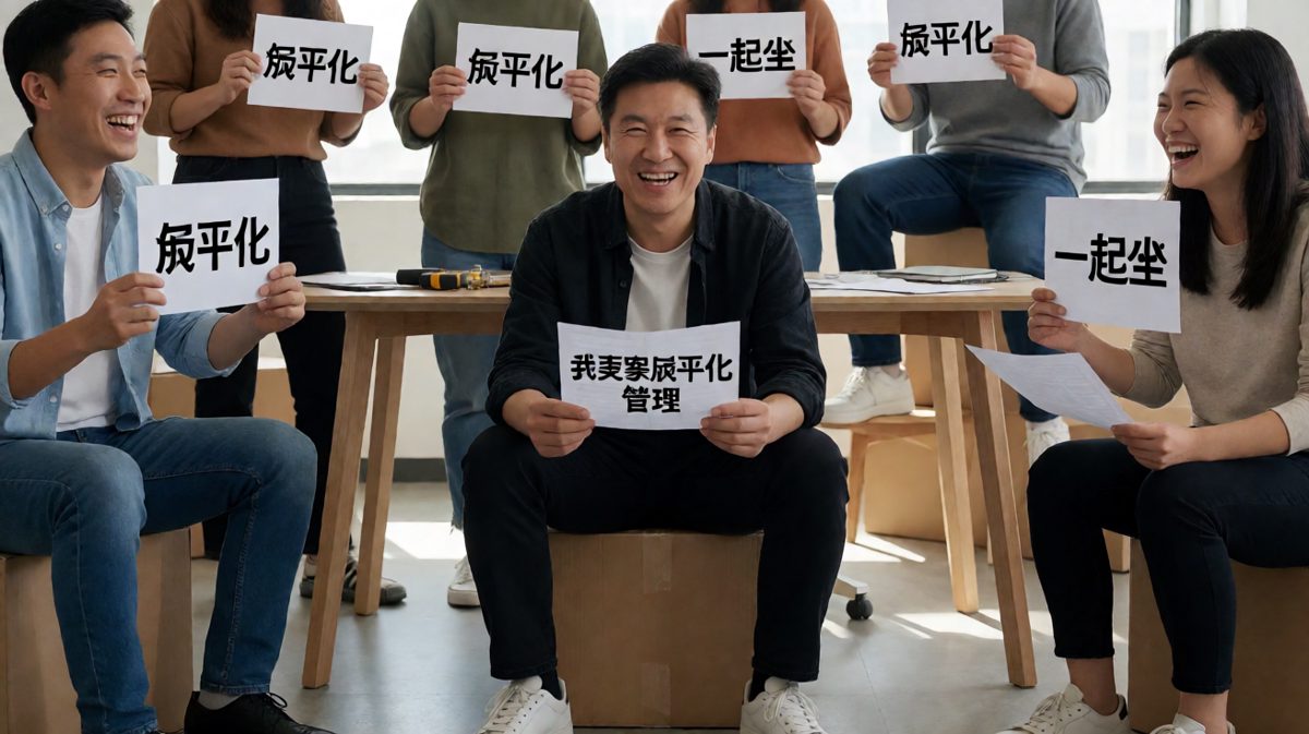 扁平化管理， literally 扁了