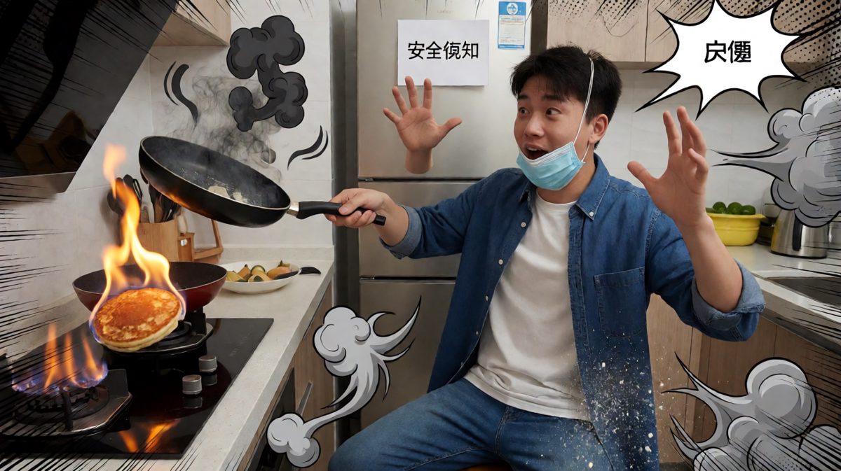 发展：厨房彻底失控，黑烟滚滚