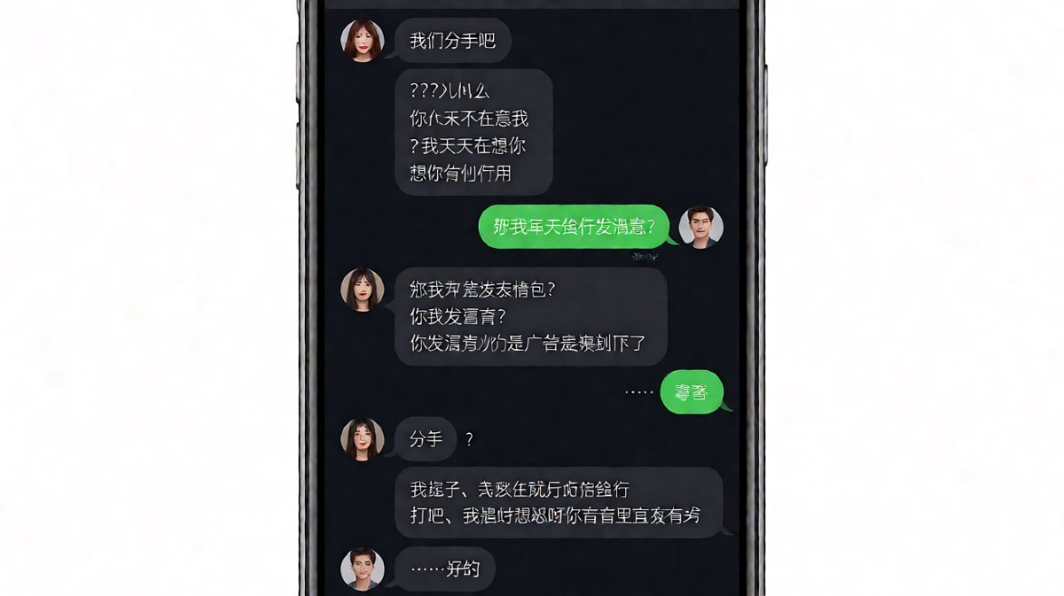 以「分手」开头的对话，最终以「哭」收场