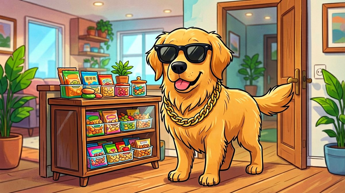 金毛：谁敢偷吃本汪的零食，先过我这关！