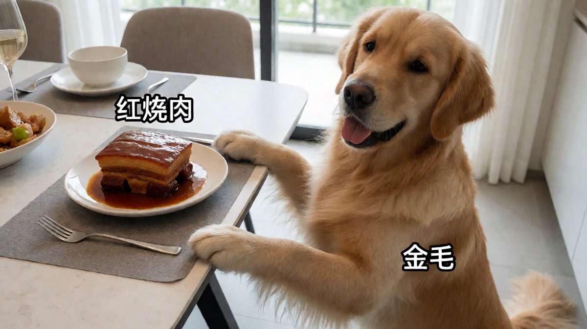 狗：我不是想吃，我只是想帮你试毒。