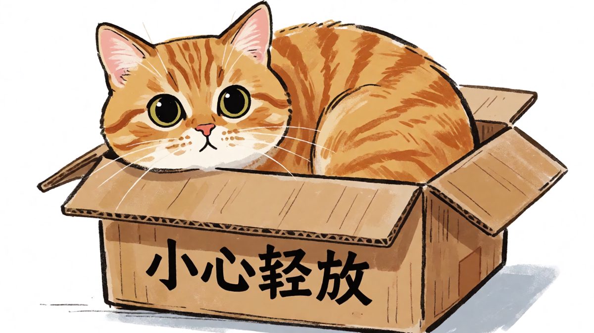 猫：这盒子虽小的离谱，但朕要睡。