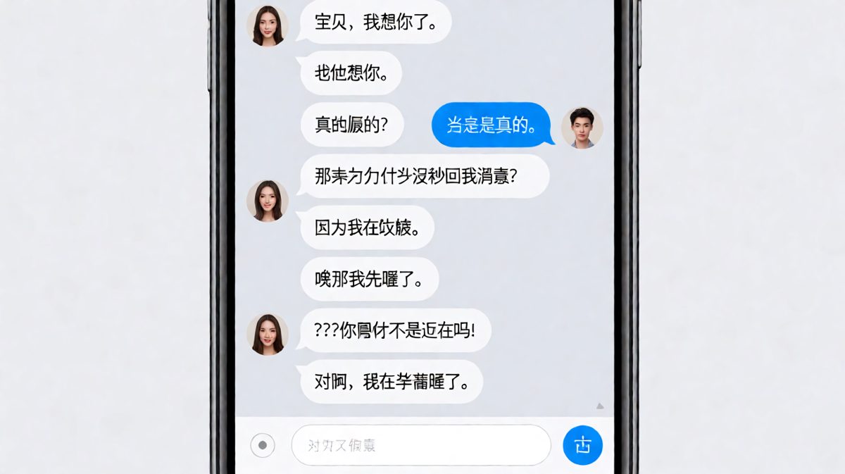 女生没秒回消息被追问原因，男生假装睡觉引发连环反转，对话鸡同鸭讲笑点满满。