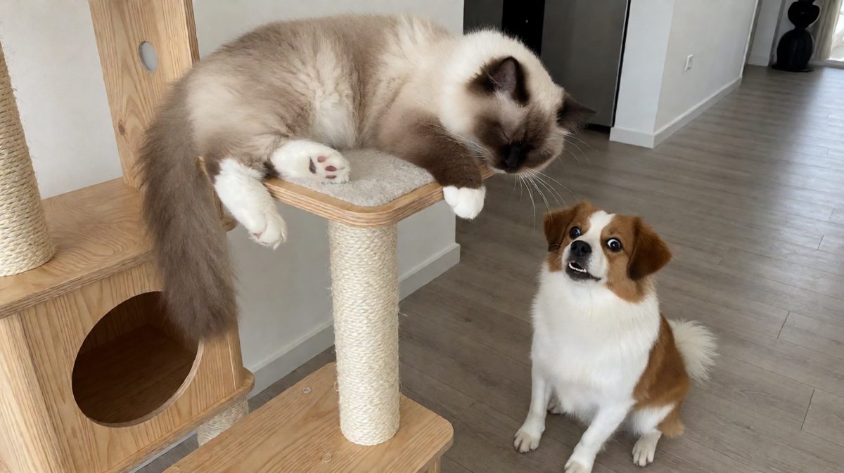 布偶猫：我故意的，这叫神龙摆尾！