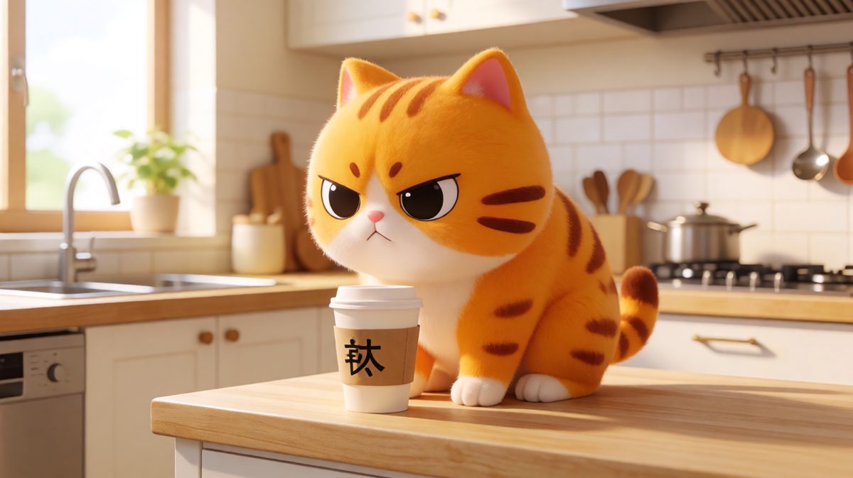 本喵不是在推杯子，是在测试地球引力，结果很完美
