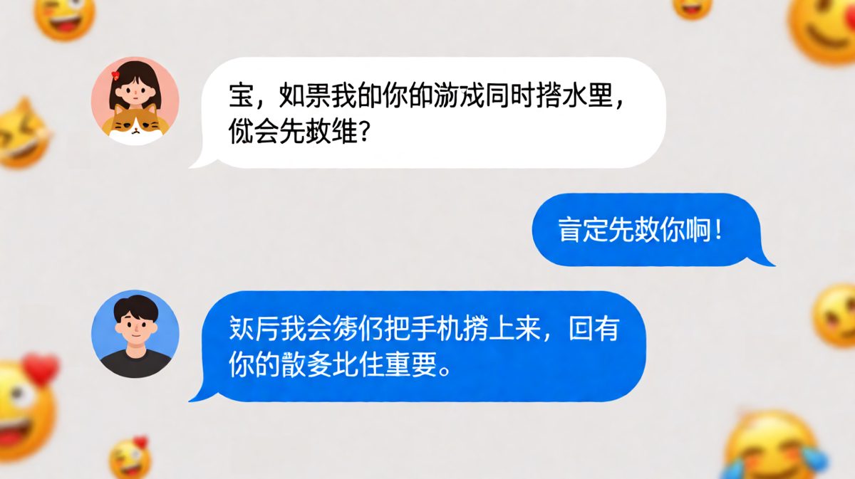 求生欲测试翻车现场，男友嘴上说爱你，心里想的却是你的游戏账号。