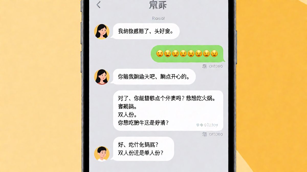 一句撒娇换来一顿火锅邀约，男友的反应才是整段对话的精华。