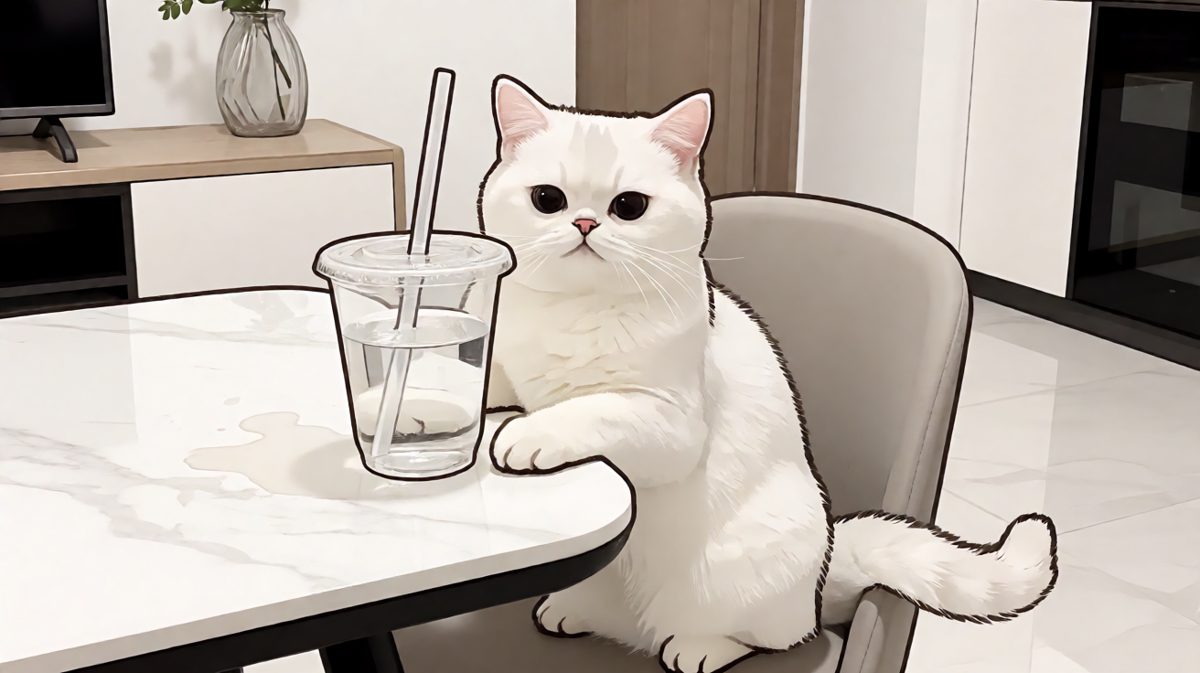 是水杯先动的手，我只是被迫配合