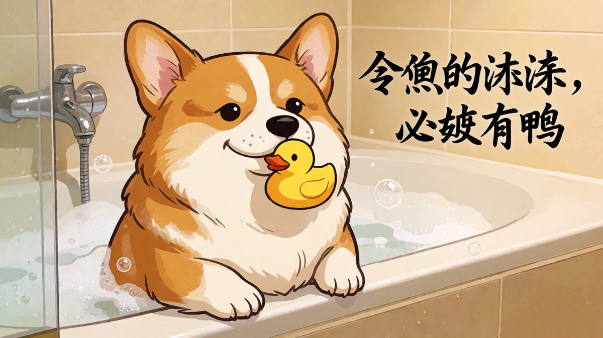 狗狗：本汪的沐浴仪式感，从一只鸭子开始