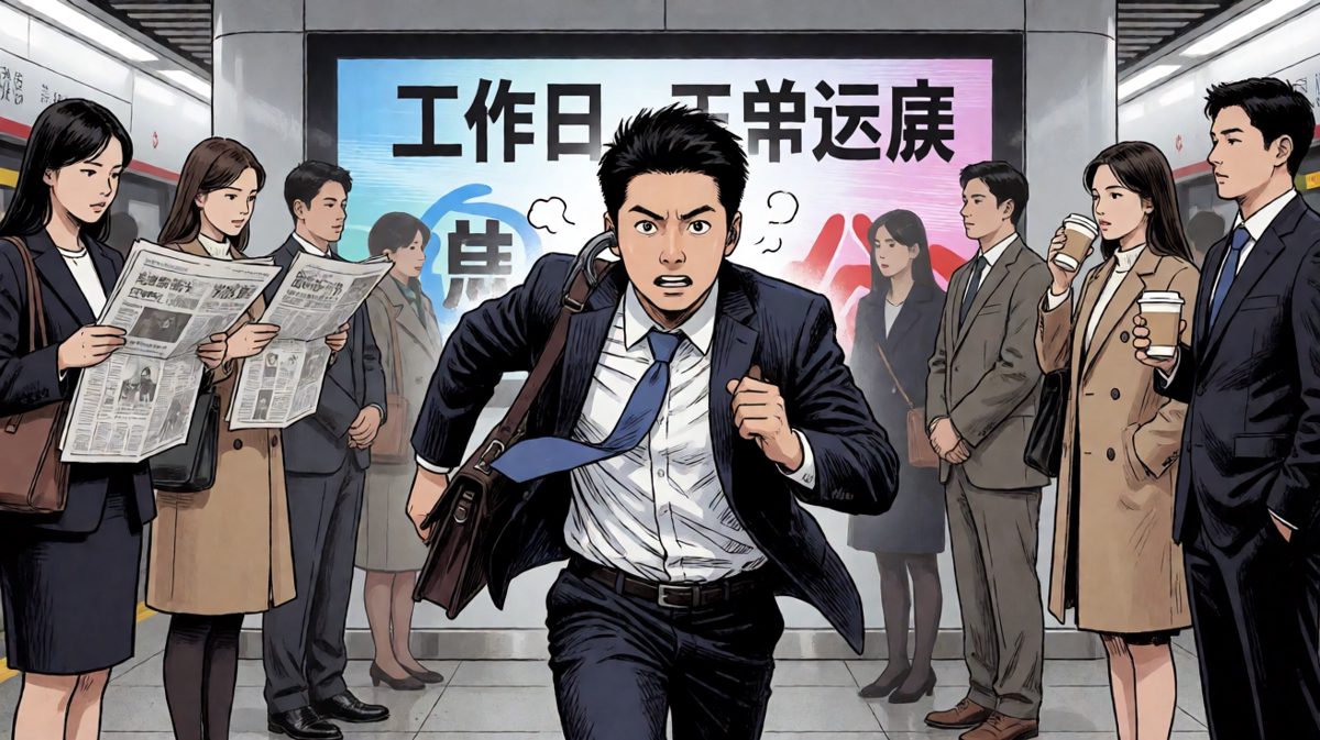 一路狂奔终于赶到地铁站，感觉自己帅爆了