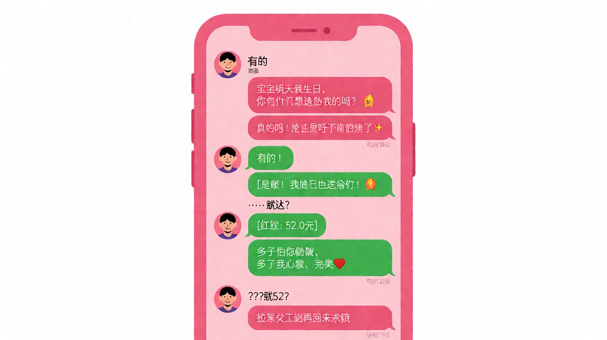 生日礼物送了自己还包红包，这情商没谁了