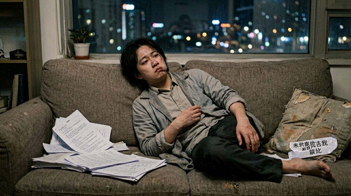 终于到家，主角开启'沙发瘫倒'模式