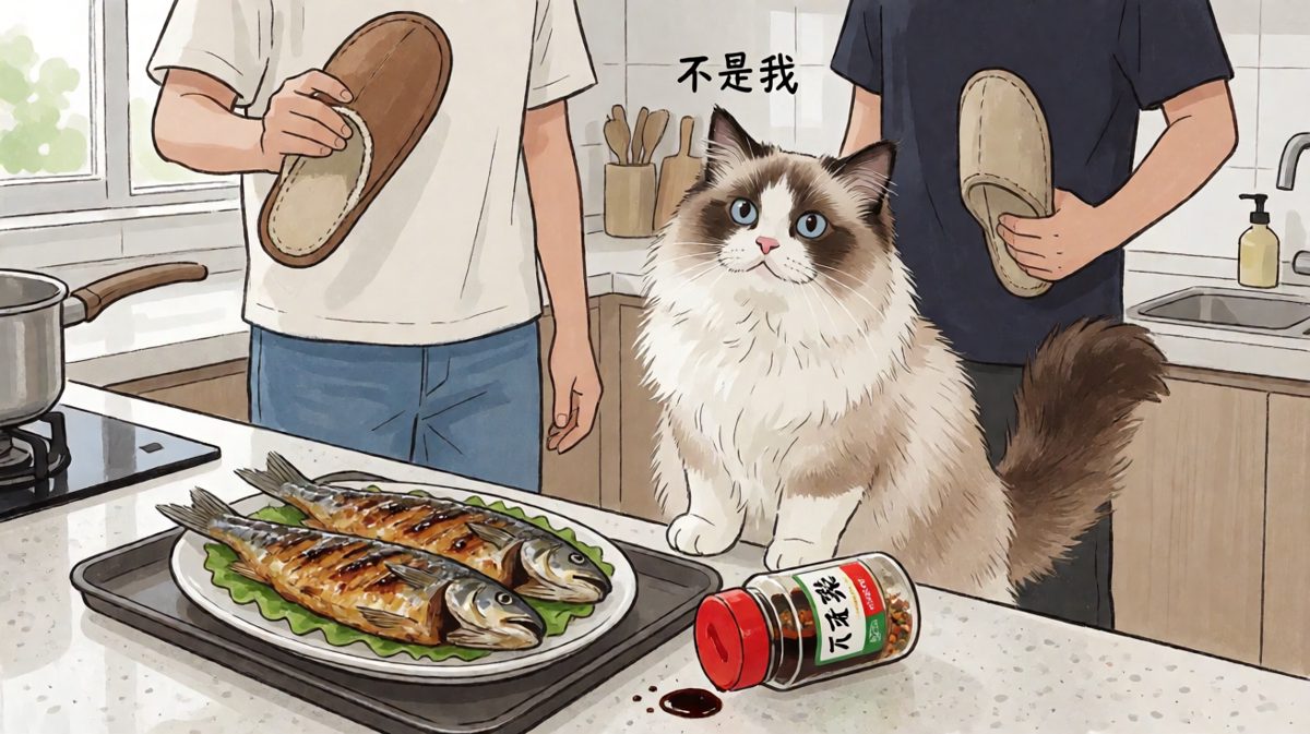 猫：是酱油自己跳起来的！