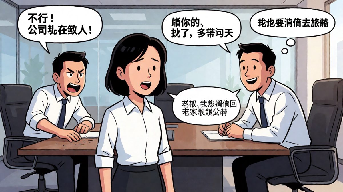 老板先怒吼后秒变脸，原来他也想请假