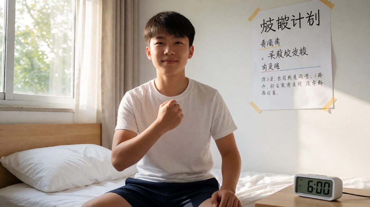 第一天早起，小明雄心壮志要跑步减肥