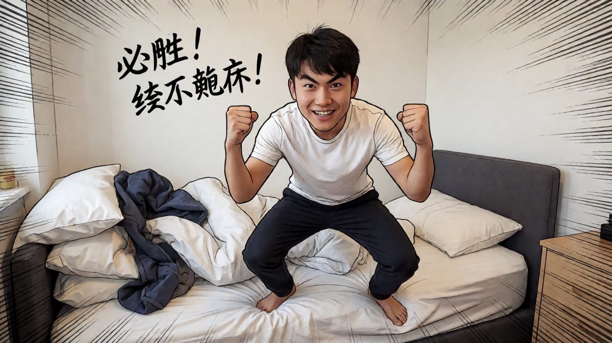 起床成功后，主角觉得自己无所不能。