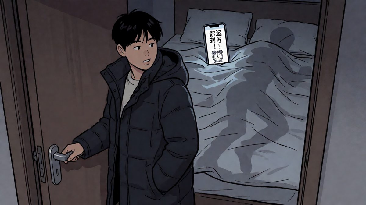 猛然醒悟：自己刚才根本还没起床，刚才的一切都是美梦！