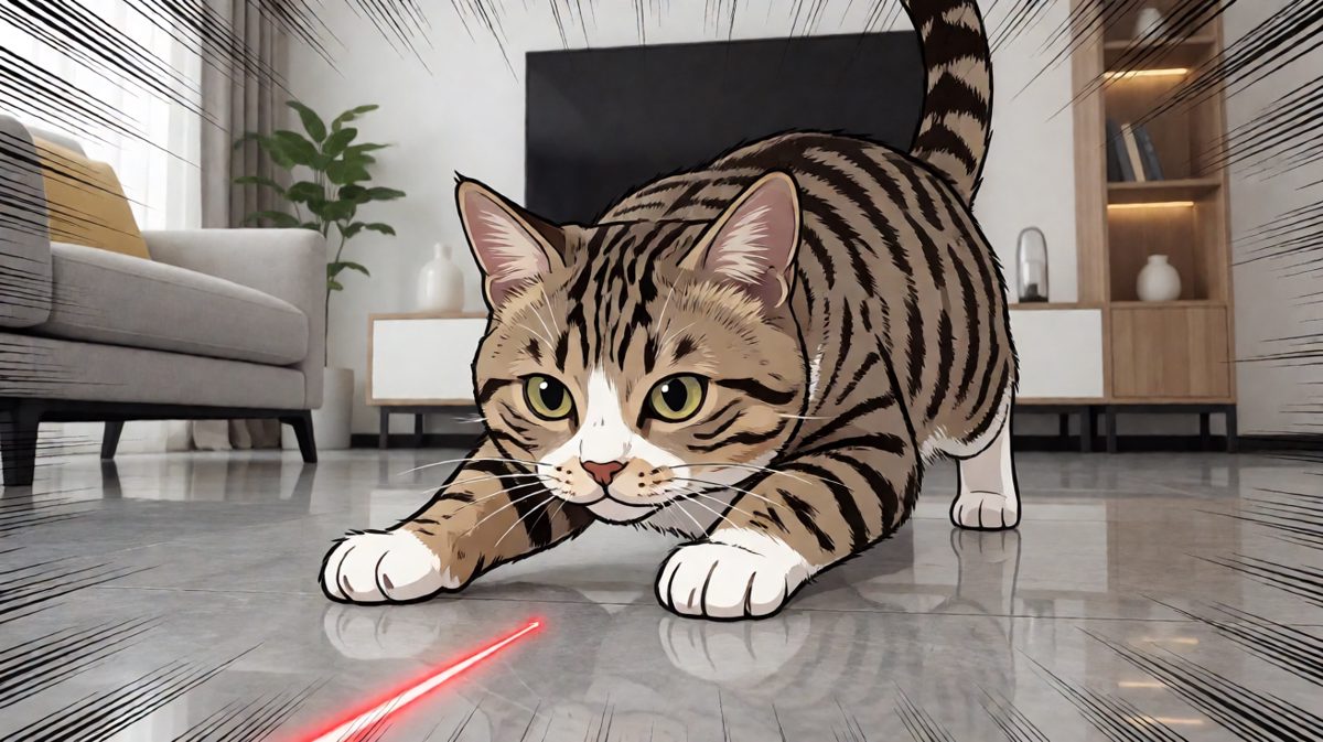 猫咪：今天不抓到你这个红虫子，我就不叫猫猫了
