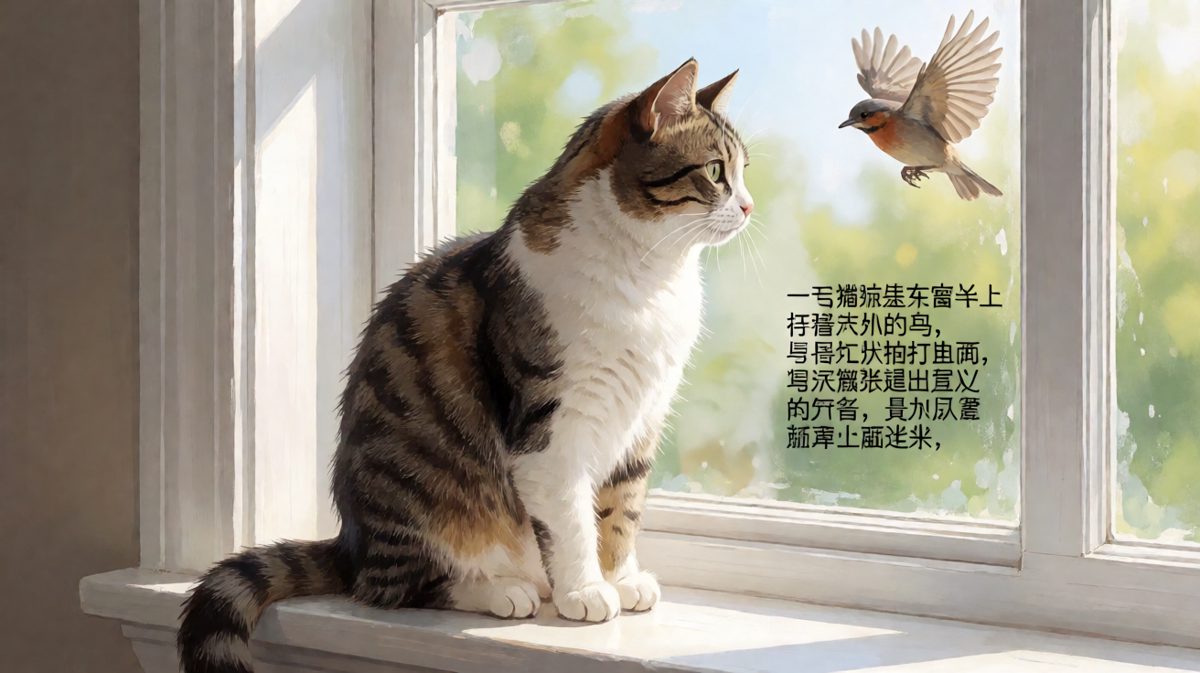 猫咪：你飞吧，你飞吧，反正抓不到的是我。