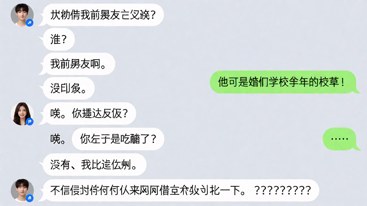 女生试探问前任，男生直接开启自恋模式