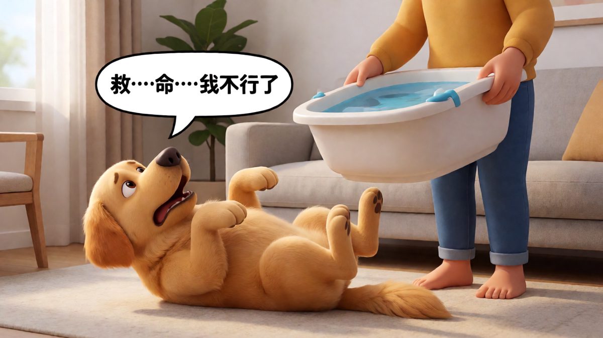 洗澡前最后的倔强