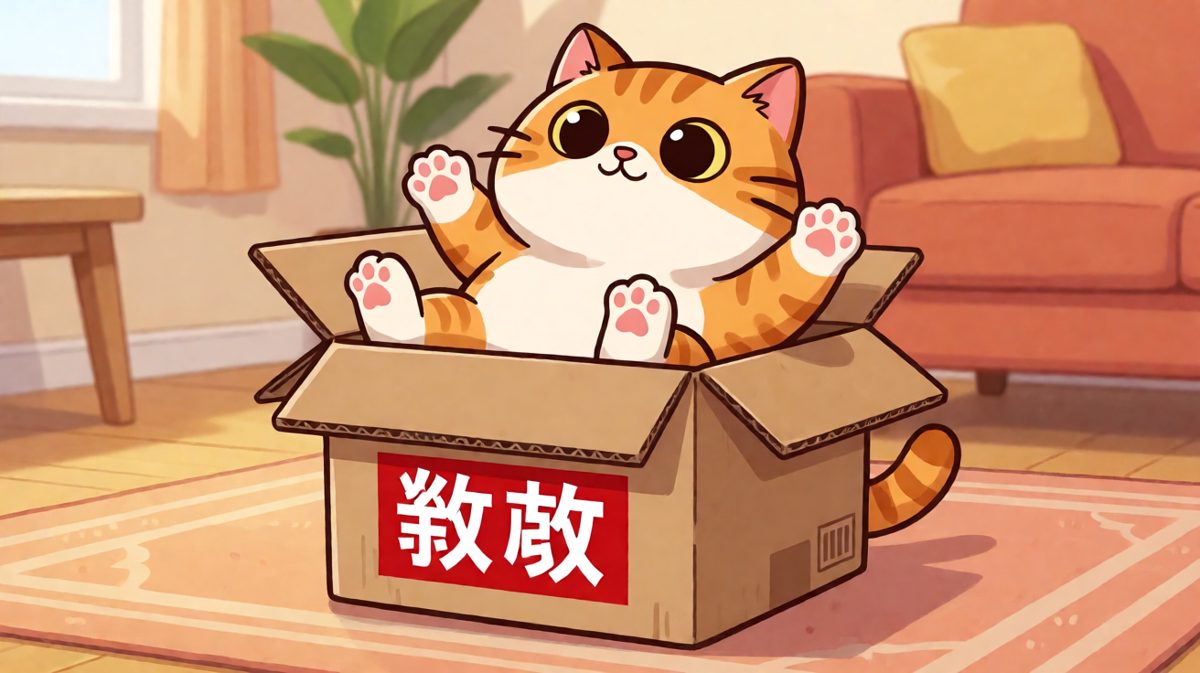 猫：这个箱子明明是我先看到的！