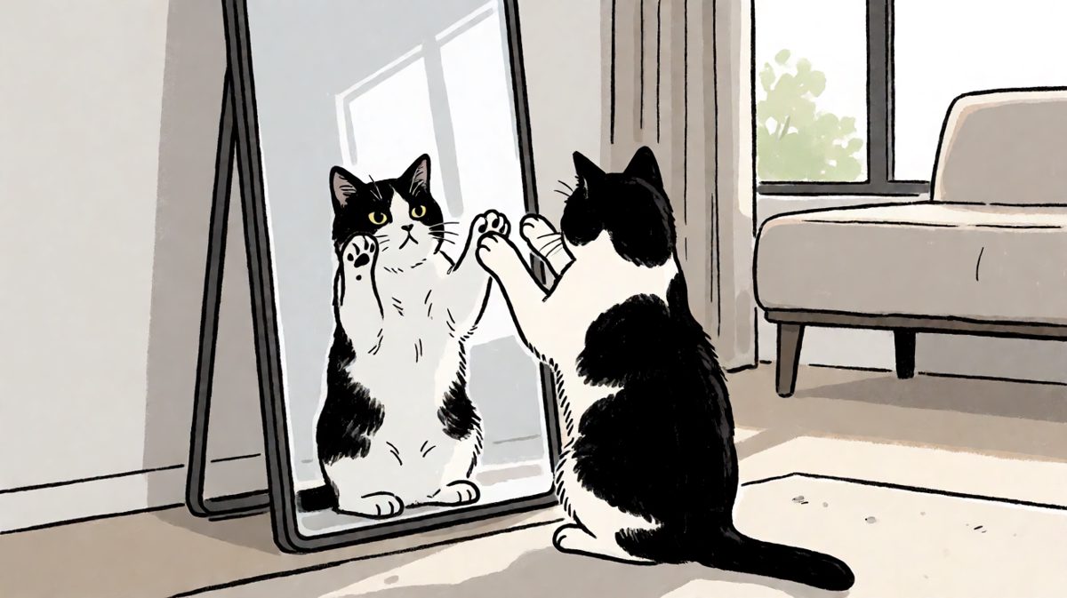 猫：镜子里那只居然比我还会臭美？
