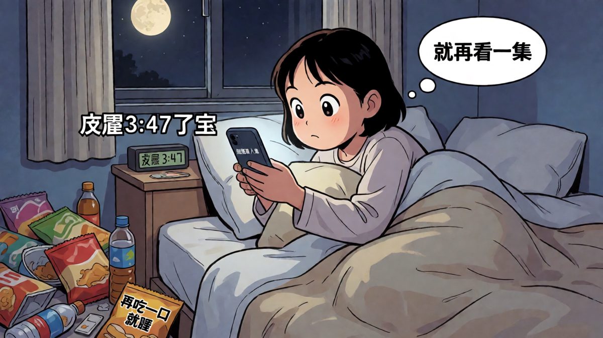 嘴上说睡不着，实际是舍不得睡。