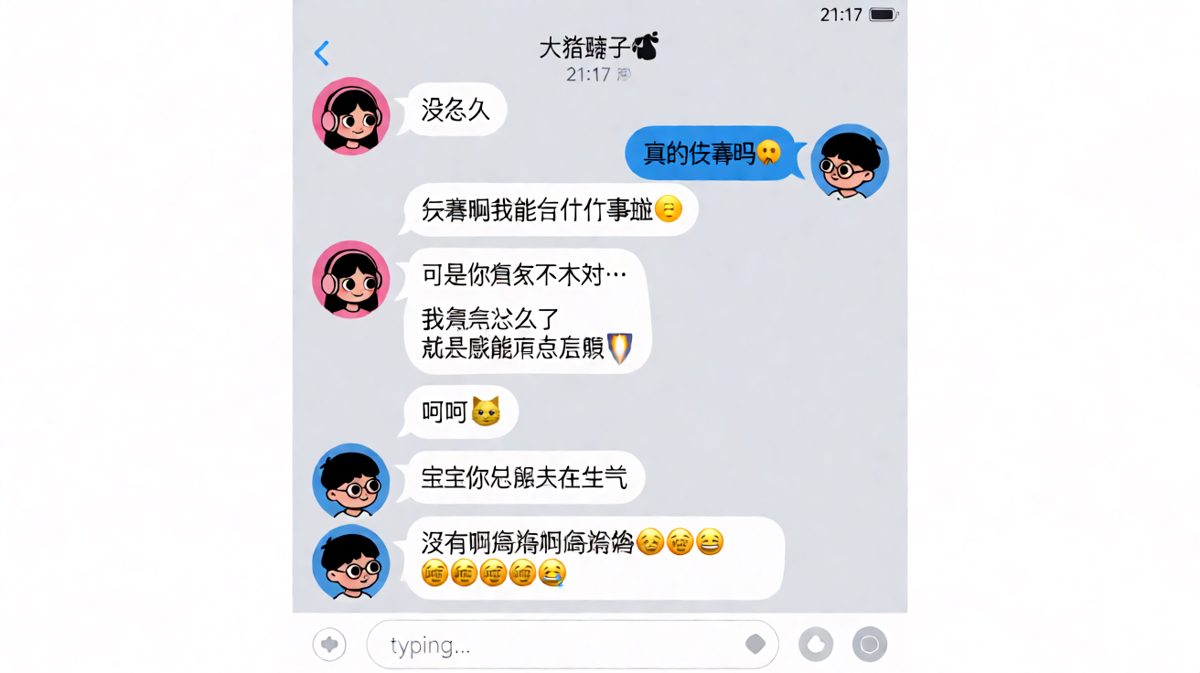 当女生连发五个哈哈的时候，暴风雨正在酝酿——男生却还在努力装傻。