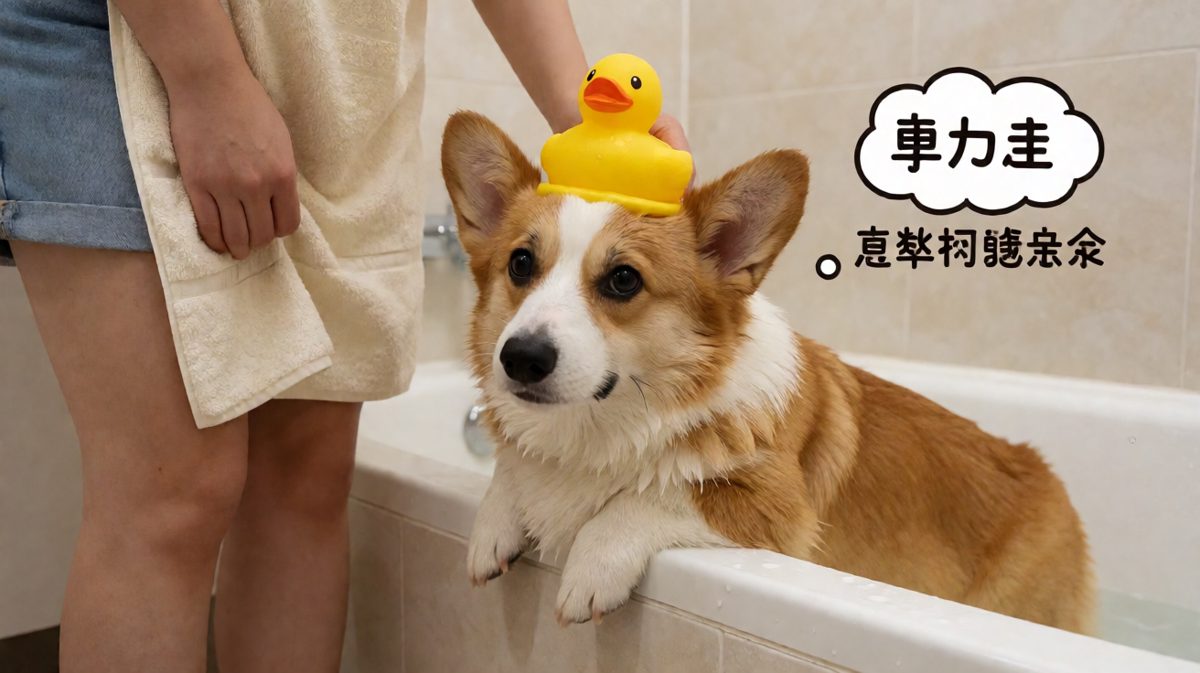 柯基：我这辈子最怕的两件事——水和洗澡，今天全占了