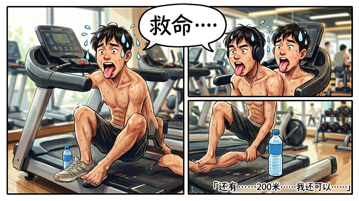 跑了一半就体力透支，内心在崩溃边缘。