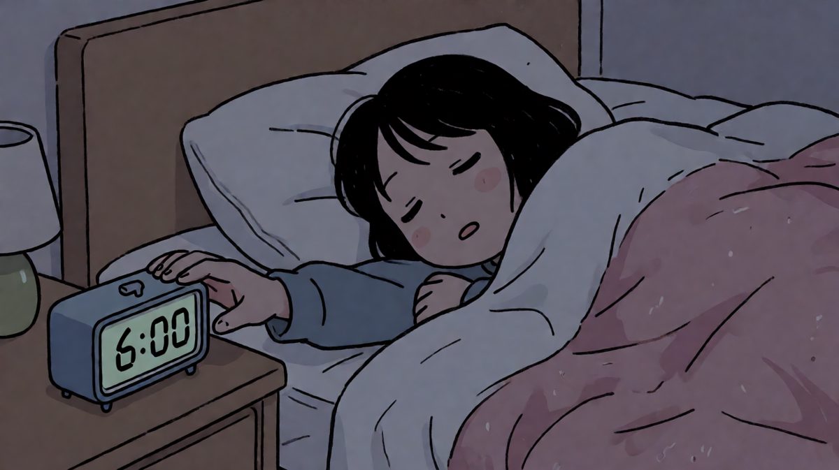 闹钟响起，我艰难地伸手把它关掉。
