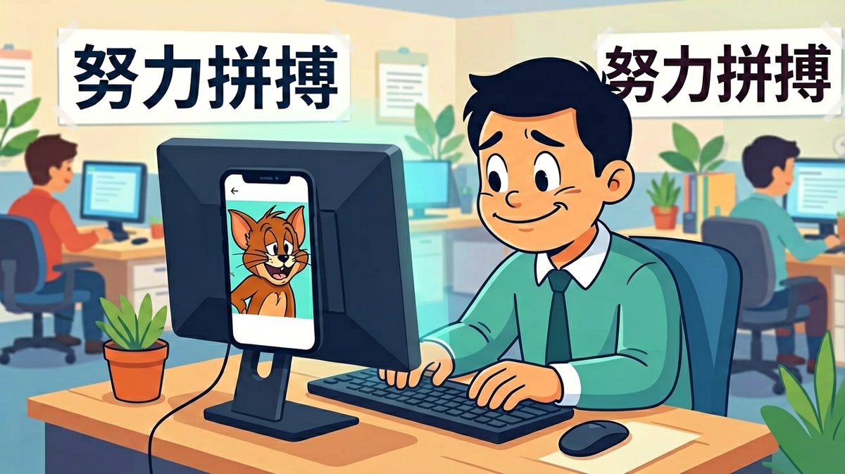 打工人摸鱼的最高境界：表面敲键盘，实际追动画