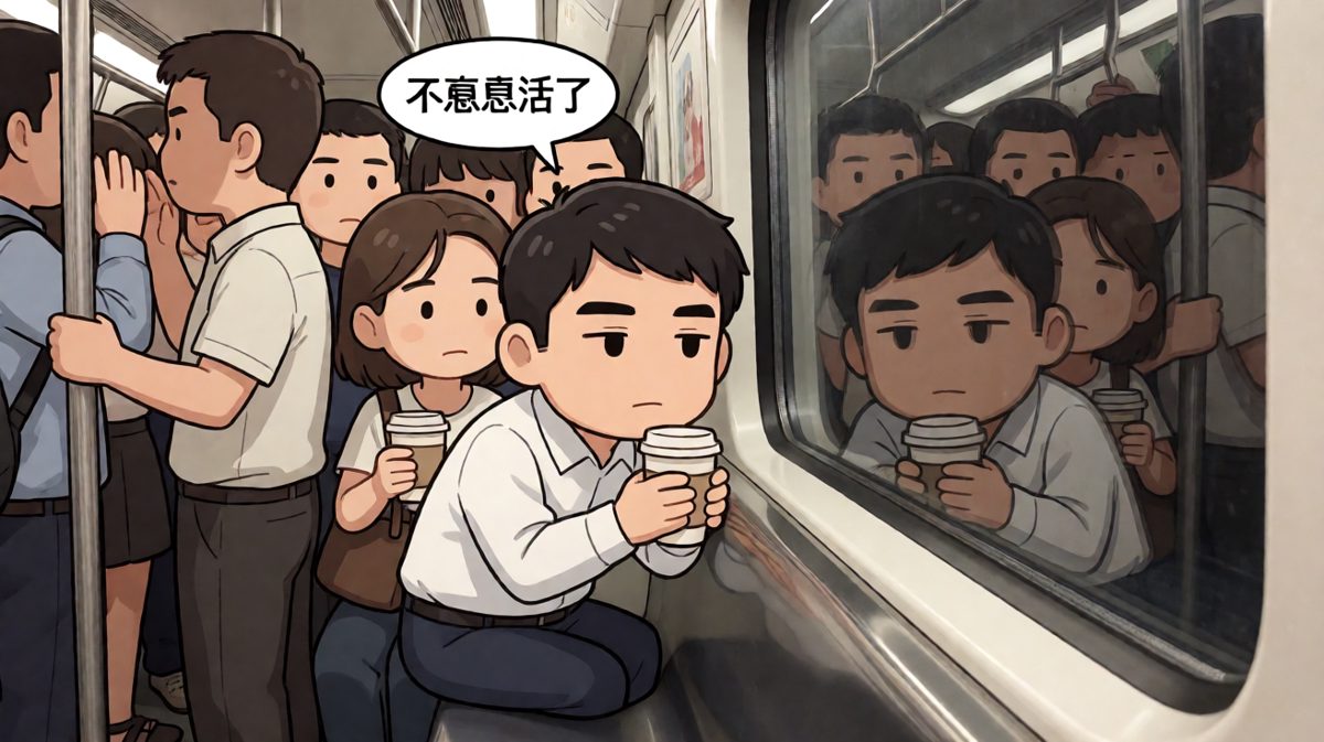 早高峰地铁，每个人都是一张被生活挤压的脸