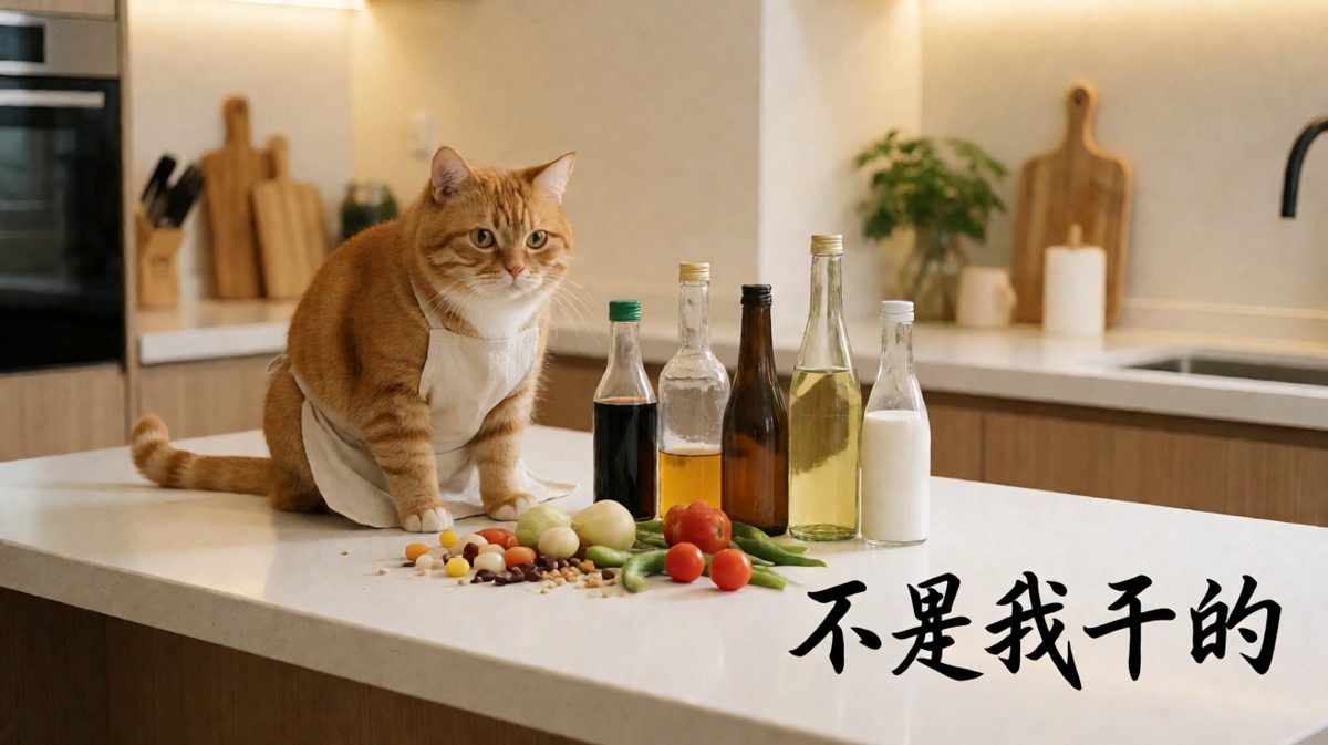 橘猫作案后装无辜，完美诠释了什么叫'甩锅是一门艺术'