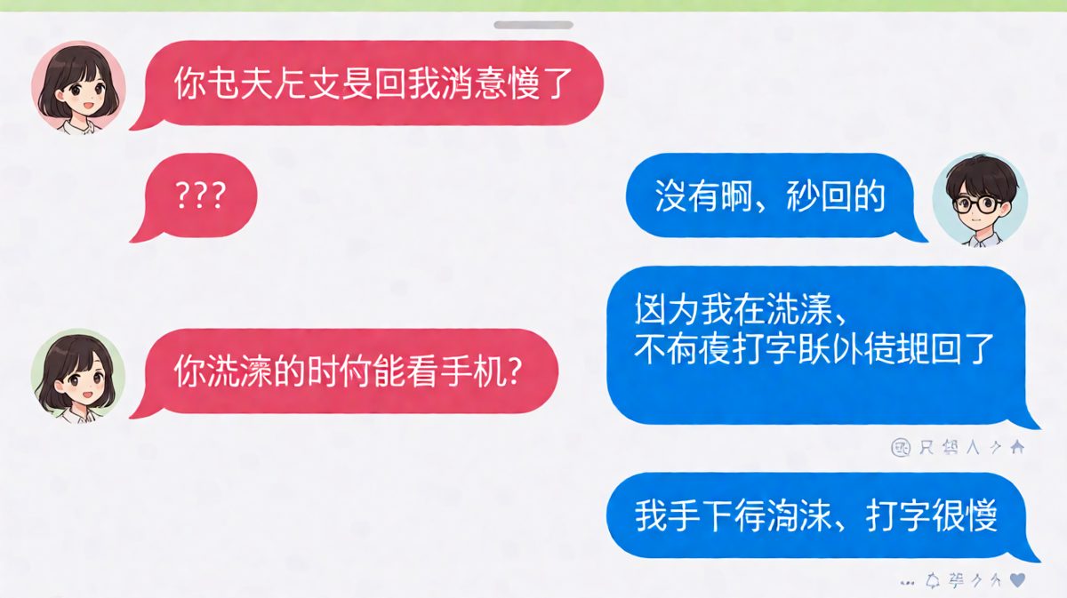 洗澡回消息的终极辩解