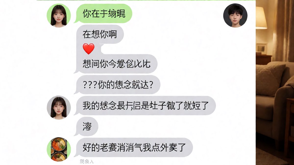 深情告白两秒钟，然后直奔吃饭主题。